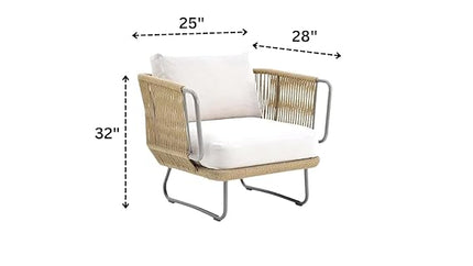 Modern Outdoor Wicker Patio Sofa Set with Coffee Table FRS (LWAZ)