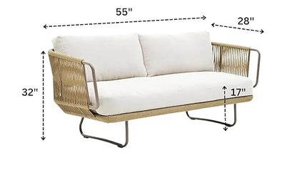 Modern Outdoor Wicker Patio Sofa Set with Coffee Table FRS (LWAZ)