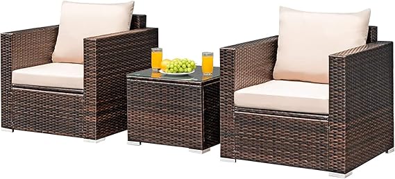 Mocha Mirage Set Furniture (2 Seater Outdoor Seating Chair and Table Set)