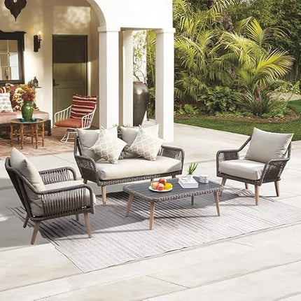 Locus Beige Furniture (4 Seater Outdoor Seating and Table Set)