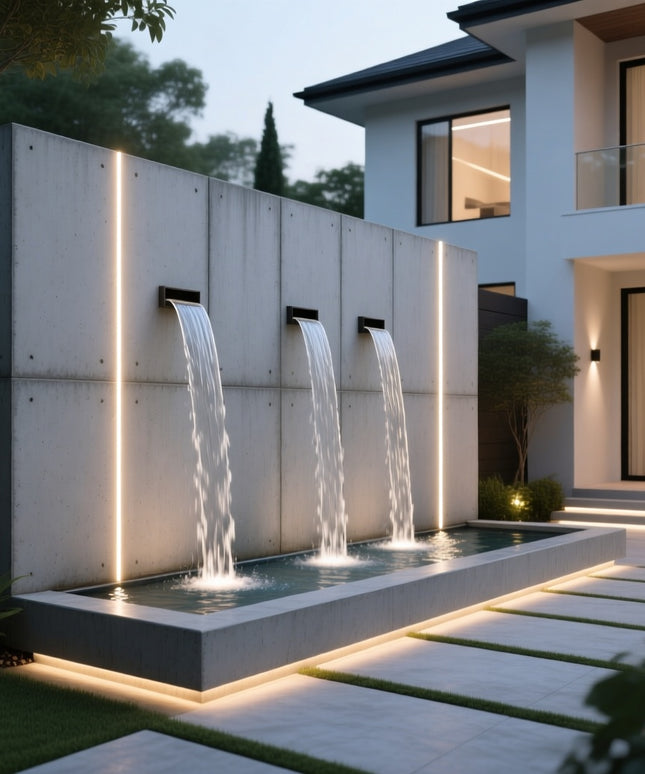 Feature Wall and Fountain Design – Custom Outdoor Water Feature Concept Package