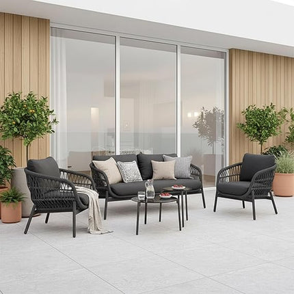 Modern Outdoor Rope Patio Sofa Set with Coffee Table FRS(LWAZ)