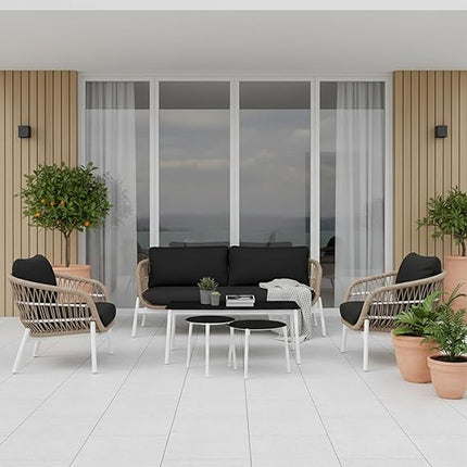 Modern Outdoor Rope Patio Sofa Set with Coffee Table FRS(LWAZ)