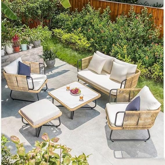 Modern Outdoor Wicker Patio Sofa Set with Coffee Table FRS (LWAZ)