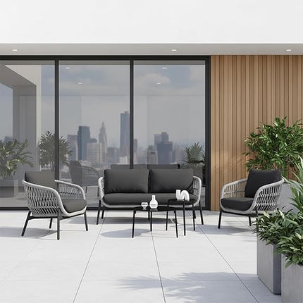Modern Outdoor Rope Patio Sofa Set with Coffee Table FRS(LWAZ)