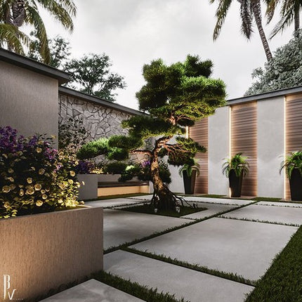 Asymmetric Stone Aura Feature Walls