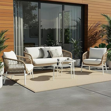 Modern Outdoor Rope Patio Sofa Set with Coffee Table FRS(LWAZ)