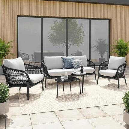 Modern Outdoor Rope Patio Sofa Set with Coffee Table FRS(LWAZ)