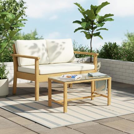 Modern Outdoor Wooden Patio Sofa Set with Coffee Table FRS(LWAZ)