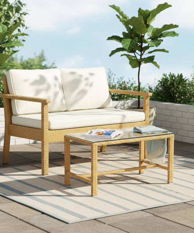 Modern Outdoor Wooden Patio Sofa Set with Coffee Table FRS(LWAZ)