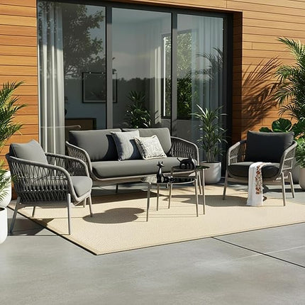 Modern Outdoor Rope Patio Sofa Set with Coffee Table FRS(LWAZ)