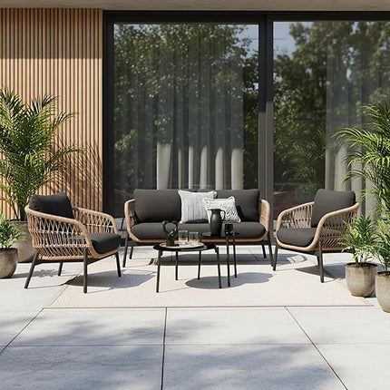 Modern Outdoor Rope Patio Sofa Set with Coffee Table FRS(LWAZ)
