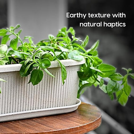 Earthly Regalia 19 Inch Pots and Planters Set of 2 | Bamboo Based, UV Protected | Plant Pots for Indoor & Balcony Window Flower Pots | Sand Castle