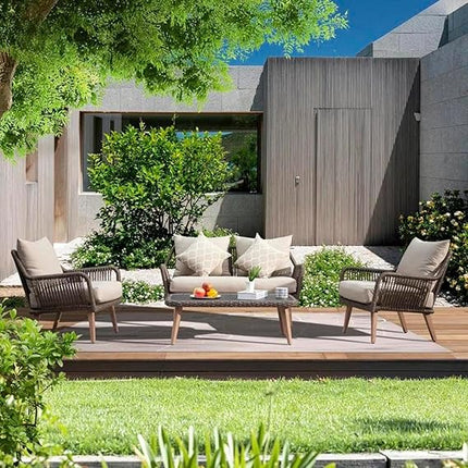 Modern Outdoor Wicker Patio Sofa Set with Coffee Table FRS (LWAZ)