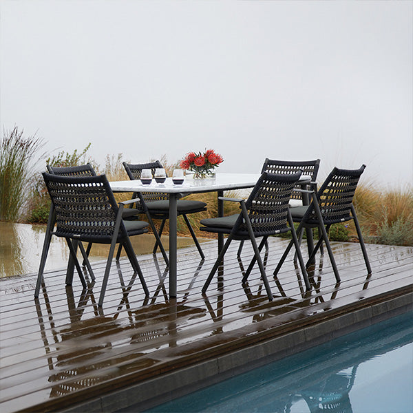 Contoured Rope Wrap Metal Frame Armchair FRS (LWLC)