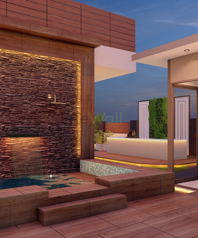 Staggered Stone Wood Fountain GL (Per RFT)