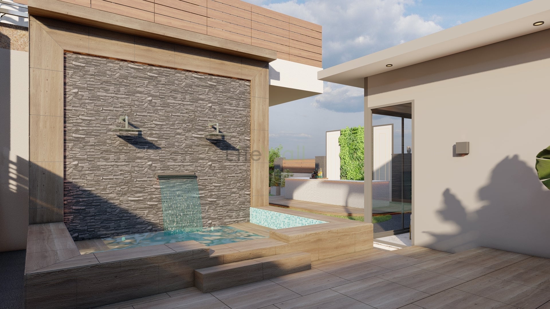 Per Rft Staggered Stone Wood Fountain GL (Per RFT) – LifeWall - Outdoor and ...